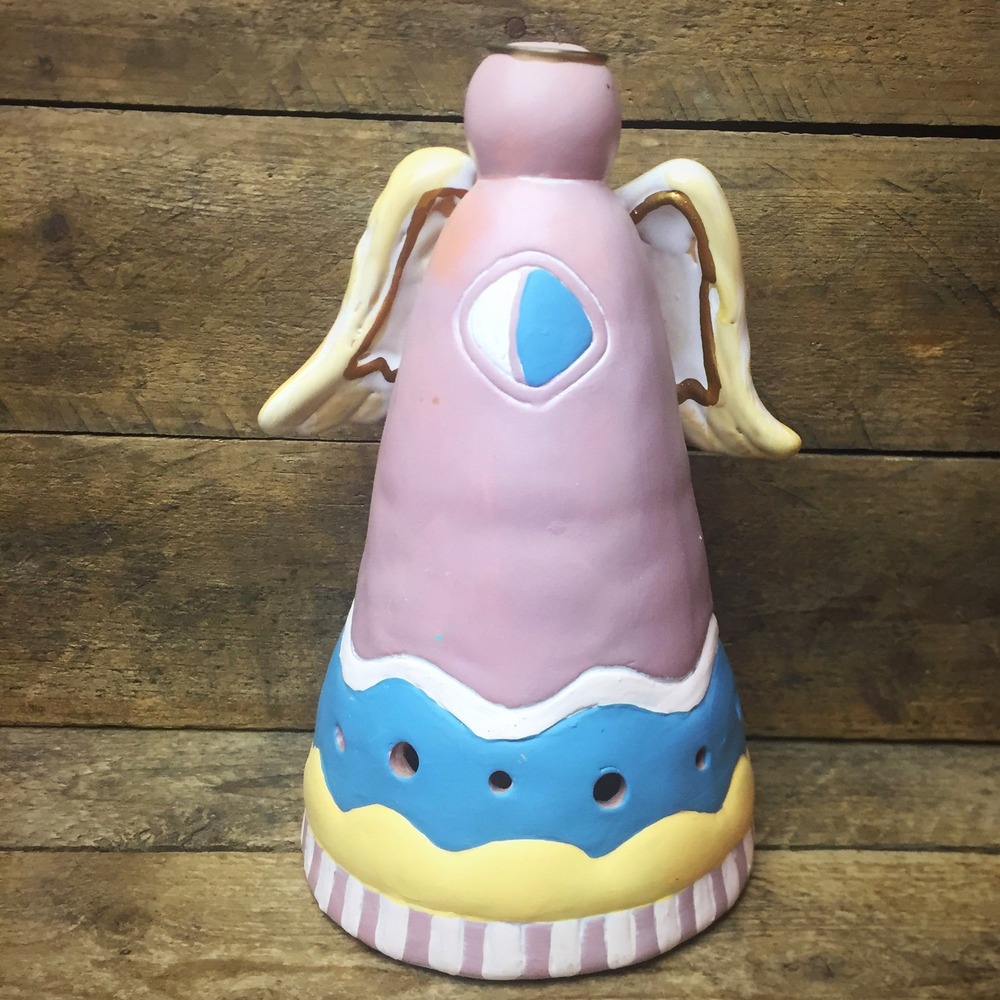 Earthenware Pottery Garden Angel Tea Light Holder